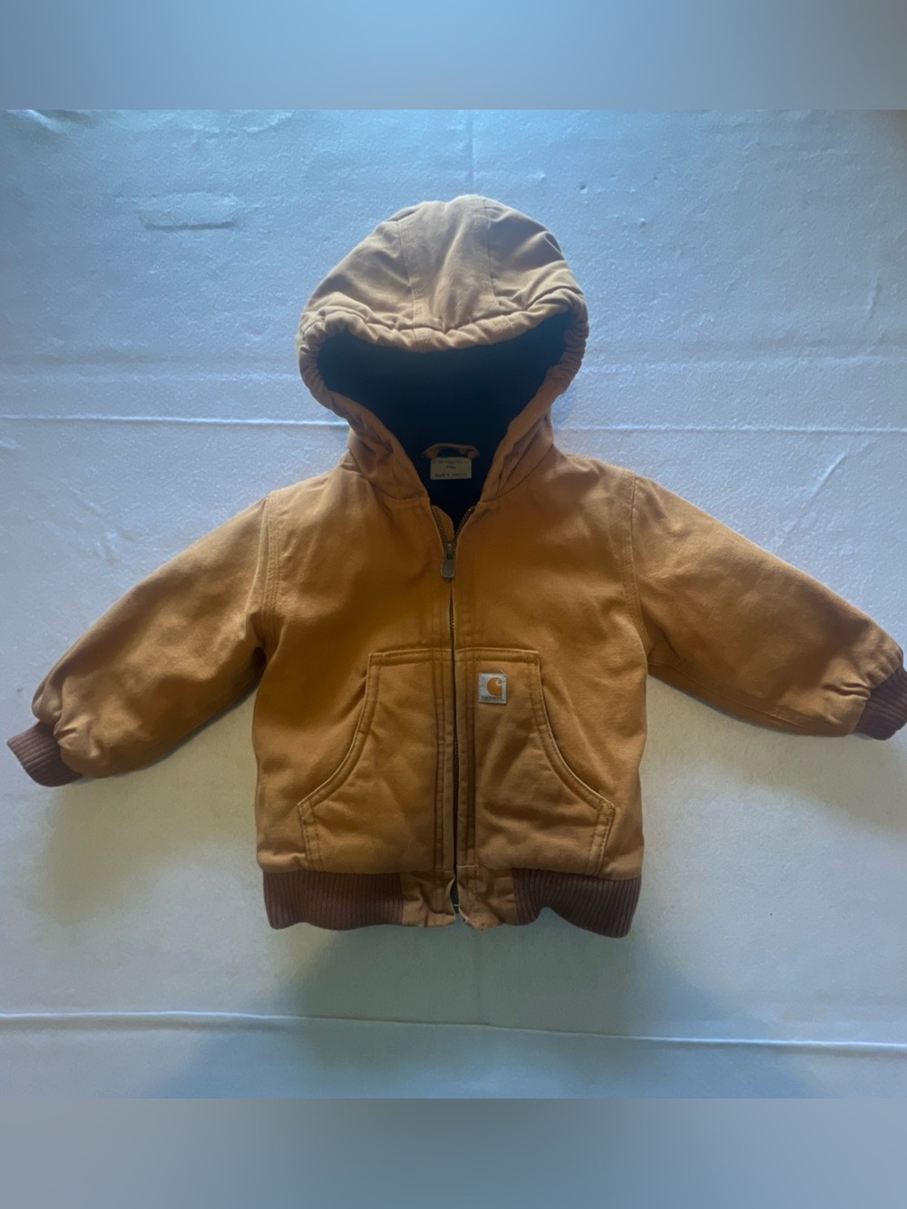 Carhartt Brown Hooded Full Zip Canvas Jacket Unisex Baby/Toddler 18M